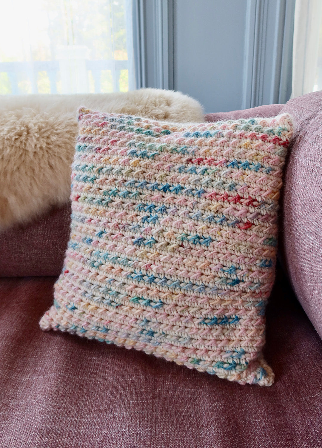 Woodfield Throw Pillow x @twoofwands Pattern