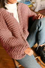 Family Cardigan x Smallable Easy Knitting Kit in Dusty Pink